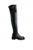 JIMMY CHOO J00467180 BLACK LEATHER BIKER OVER THE KNEE BOOTS