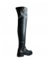 JIMMY CHOO J00467180 BLACK LEATHER BIKER OVER THE KNEE BOOTS