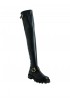 JIMMY CHOO J00467180 BLACK LEATHER BIKER OVER THE KNEE BOOTS