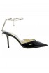 JIMMY CHOO J000155421 BLACK/CRYSTAL PATENT LEATHER SAEDA SLINGBACK