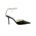 JIMMY CHOO J000155421 BLACK/CRYSTAL PATENT LEATHER SAEDA SLINGBACK