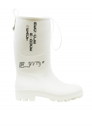 F_WD 15048 WHITE RECYCLED RUBBER RAINBOOTS