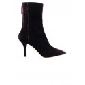 AQUAZZURA SHOMIDB1-VEL-MLT MERLOT VELVET TRES ST HONORE LINED BOOTIE 85 BOOTS