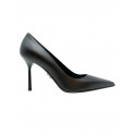 SERGIO LEVANTESI MUSAKNER BLACK LEATHER PUMPS