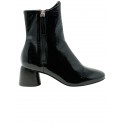HALMANERA CAREN05 BLACK PATENT LEATHER PLUM ANKLE BOOTS
