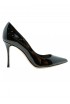SERGIO ROSSI A43843-MVIV01-1000-110 BLACK PATENT LEATHER PUMPS
