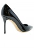 SERGIO ROSSI A43843-MVIV01-1000-110 BLACK PATENT LEATHER PUMPS
