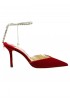JIMMY CHOO J000157058 RED VELVET SAEDA SLINGBACK