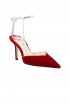 JIMMY CHOO J000157058 RED VELVET SAEDA SLINGBACK