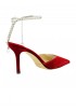JIMMY CHOO J000157058 RED VELVET SAEDA SLINGBACK