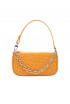 BY FAR MINI RACHEL ORANGE CROCO LEATHER HANDBAG