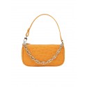 BY FAR MINI RACHEL ORANGE CROCO LEATHER HANDBAG