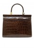 RODO B8533208 211 BROWN CROCO LEATHER PARIS HANDBAG