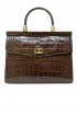RODO B8533208 211 BROWN CROCO LEATHER PARIS HANDBAG