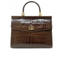 RODO B8533208 211 BROWN CROCO LEATHER PARIS HANDBAG