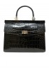 RODO B8533208 909 BLACK CROCO LEATHER PARIS HANDBAG