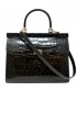 RODO B8533208 909 BLACK CROCO LEATHER PARIS HANDBAG