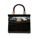 RODO B8503208 900 BLACK CROCO LEATHER PARIS HANDBAG