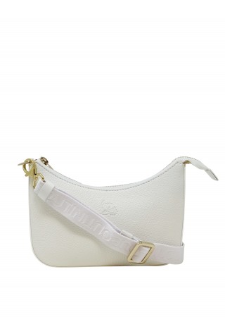 CHRISTIAN LOUBOUTIN 1235471 W456 WHITE LEATHER LOUBILA CHAIN MINIBAG