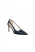 ROBERTO DEL CARLO 11507 BLUE DENIM PATENT LEATHER VETRO PUMPS
