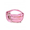 BY FAR BABY CUSH PINK METALLIC LEATHER HANDBAG