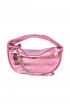 BY FAR BABY CUSH PINK METALLIC LEATHER HANDBAG