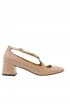 A.BOCCA AB2019 BEIGE TWO FOR LOVE PATENT LEATHER PUMPS
