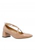 A.BOCCA AB2019 BEIGE TWO FOR LOVE PATENT LEATHER PUMPS