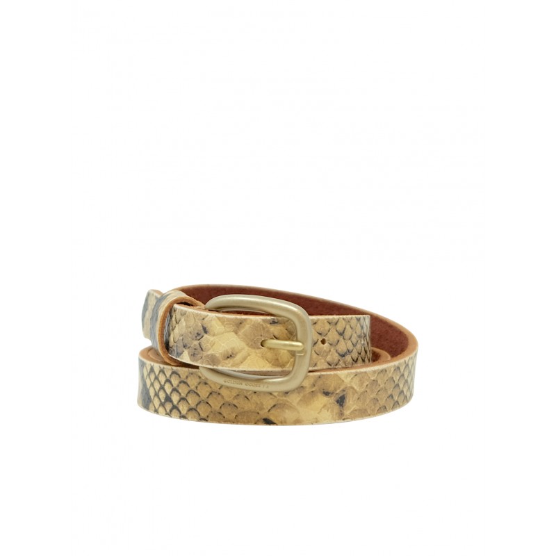 GOLDEN GOOSE GWA00135.A000540.15353 SAND/BLACK LEATHER HOUSTON THIN BELT