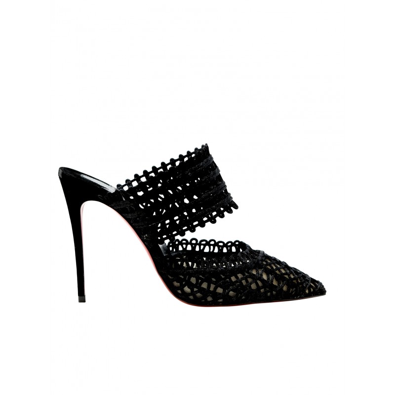 CHRISTIAN LOUBOUTIN 3230394 B439 BLACK PATENT DEIA 100 SANDALS