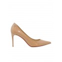 CHRISTIAN LOUBOUTIN 1221056 N295 NUDE PATENT LEATHER SPORTY KATE 85 PUMPS