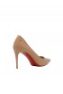 CHRISTIAN LOUBOUTIN 1221056 N295 NUDE PATENT LEATHER SPORTY KATE 85 PUMPS
