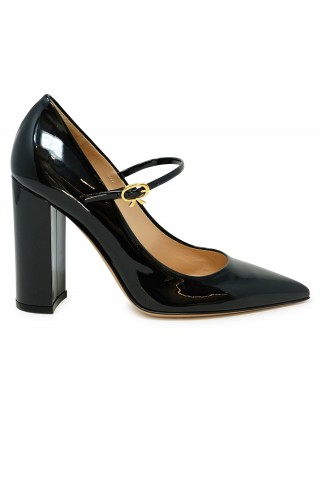 GIANVITO ROSSI G22235.00 RIC.VERNERO BLACK PATENT RIBBON JANE 100 PUMPS