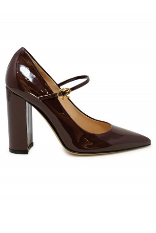 GIANVITO ROSSI G22235.00RIC.VERBOUR BOURGOGNE PATENT RIBBON JANE 100 PUMPS