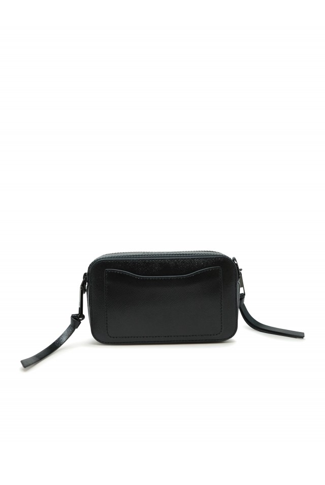 MARC JACOBS M0014867 001 BLACK LEATHER SNAPSHOT BAG