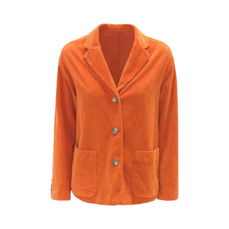 19.61 MILANO EB029FT4732 290 ORANGE VELVET ANITA BLAZER