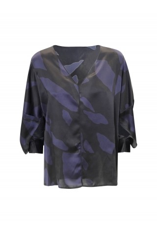 ANTONELLI K1247 898 288C BLUE SILK DAMIEN SHIRT