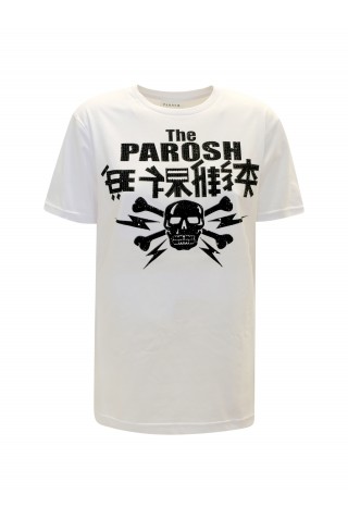 PAROSH D110041 002 CULMINE WHITE COTTON T-SHIRT