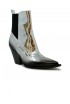 ELENA IACHI E3597 SILVER MIRROR LEATHER PEGGY ANKLE BOOTS