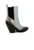 ELENA IACHI E3597 SILVER MIRROR LEATHER PEGGY ANKLE BOOTS