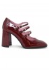 CAREL PARIS KEEL 331951 BURGUNDY PATENT LEATHER PUMPS