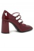 CAREL PARIS KEEL 331951 BURGUNDY PATENT LEATHER PUMPS