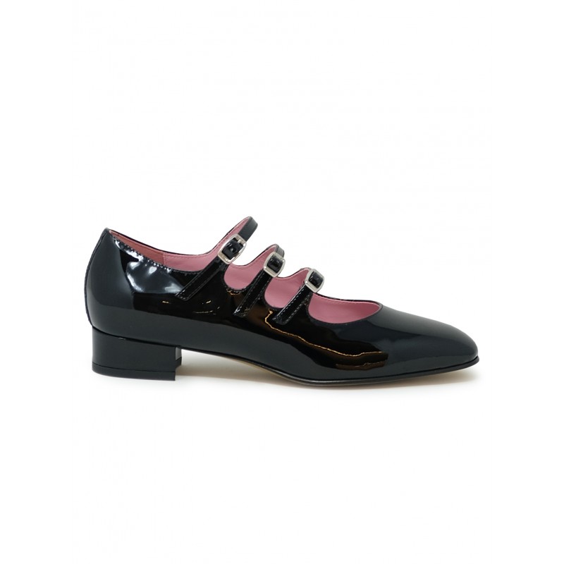 CAREL PARIS ARIANA 2812 BLACK PATENT LEATHER BALLET SHOES