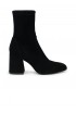 STUART WEITZMAN SF414 BLACK SUEDE FLAREBLOCK 85 STRETCH BOOTIE