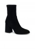 STUART WEITZMAN SF414 BLACK SUEDE FLAREBLOCK 85 STRETCH BOOTIE