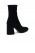 STUART WEITZMAN SF414 BLACK SUEDE FLAREBLOCK 85 STRETCH BOOTIE