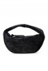 BY FAR 23FWBCUSSBL4SMA BABY CUSH BLACK CRUSHED VELVET HANDBAG