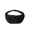 BY FAR 23FWBCUSSBL4SMA BABY CUSH BLACK CRUSHED VELVET HANDBAG