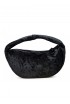 BY FAR 23FWBCUSSBL4SMA BABY CUSH BLACK CRUSHED VELVET HANDBAG