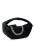BY FAR 23FWBCUSSBL4SMA BABY CUSH BLACK CRUSHED VELVET HANDBAG
